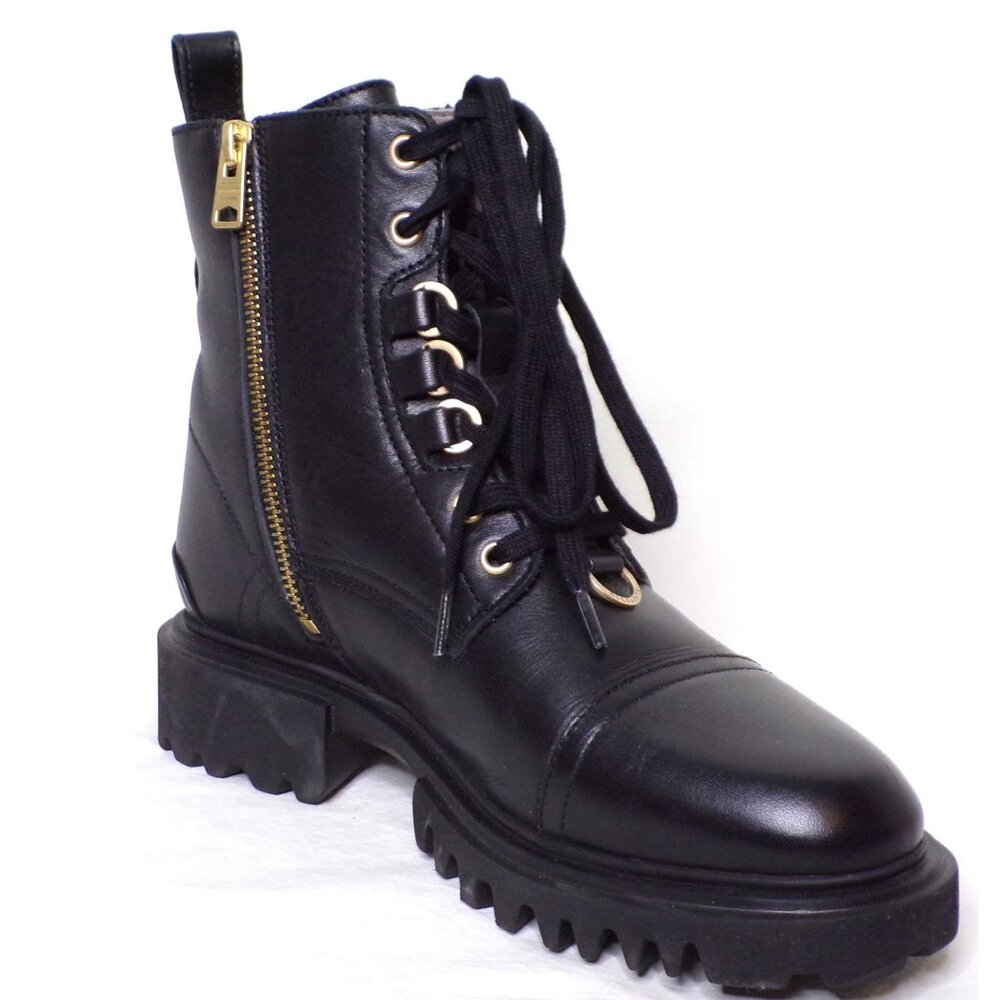 ๐ ALL SAINTS Lydia Ankle Moto Combat Boot 8 Black - Picture 10 of 14